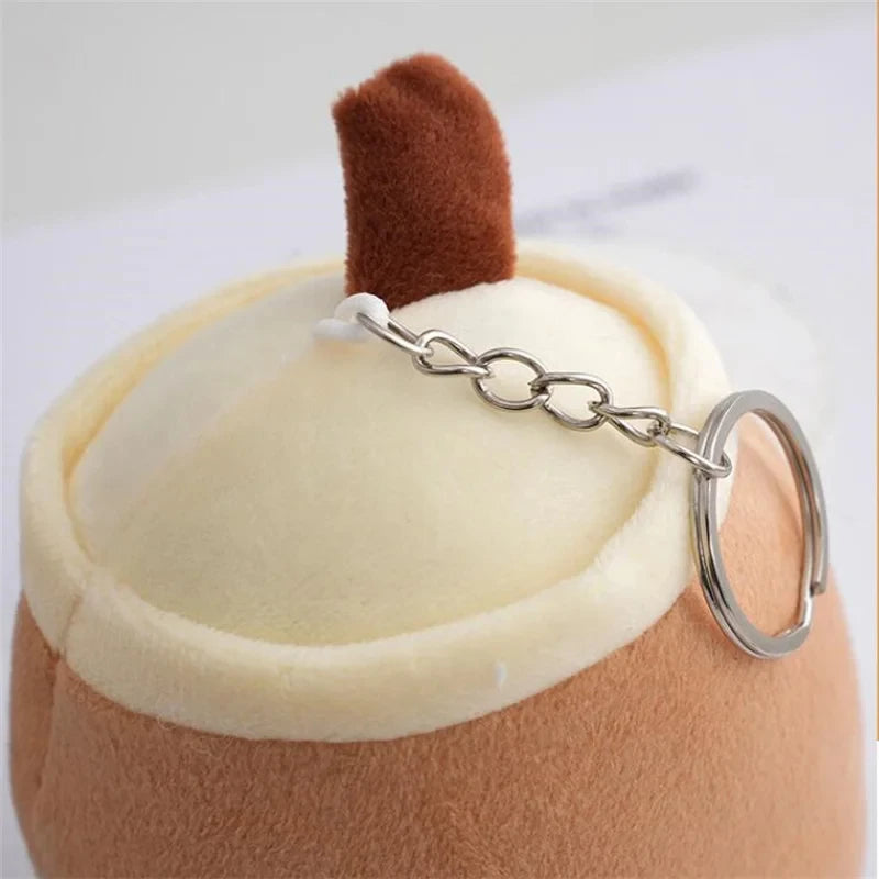 Bubble Tea Boba Plush Toy | Soft Stuffed Milk Cup Plushie Pillow & Keychain Pendant for Kids