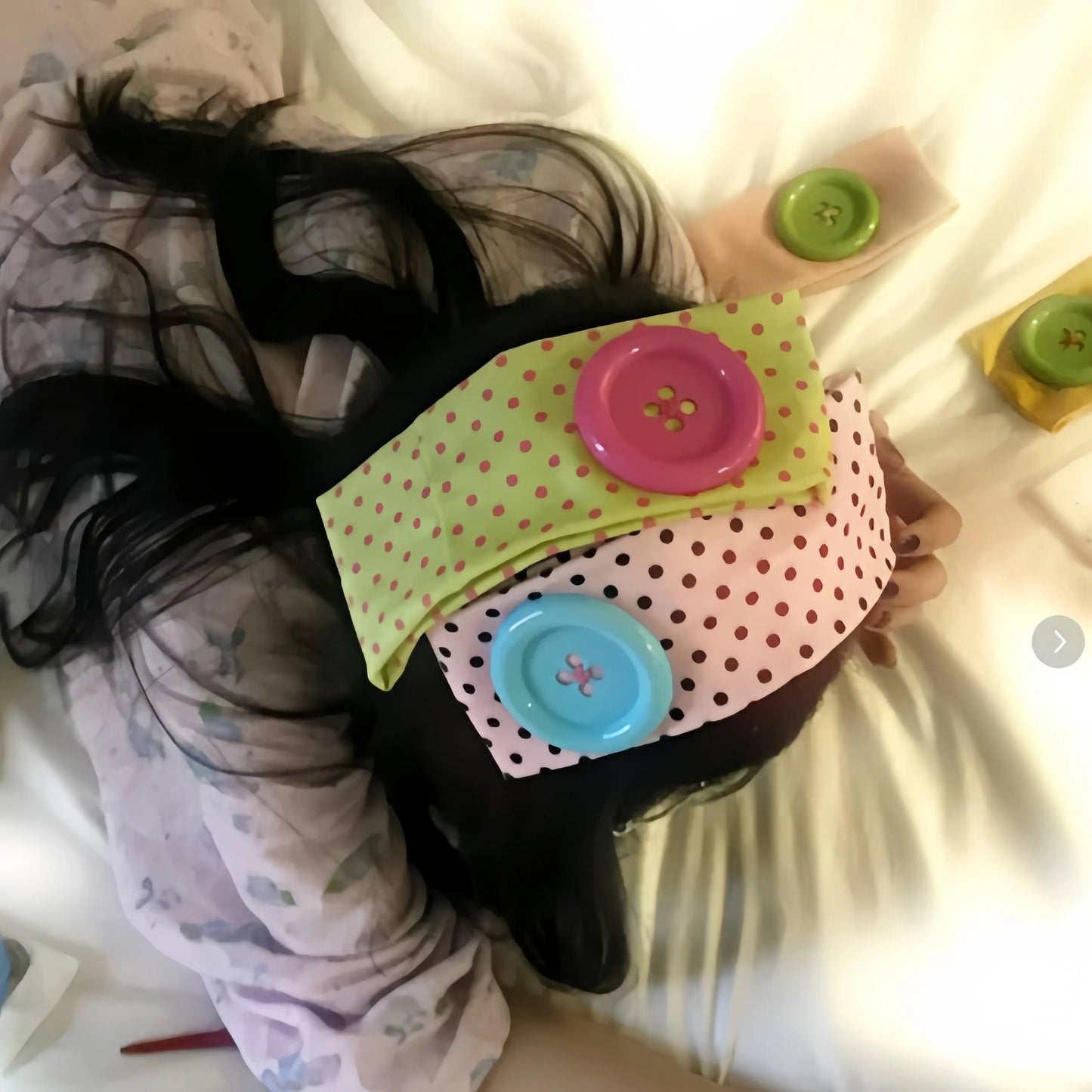 Vintage Polka Dot Button Headband for Women