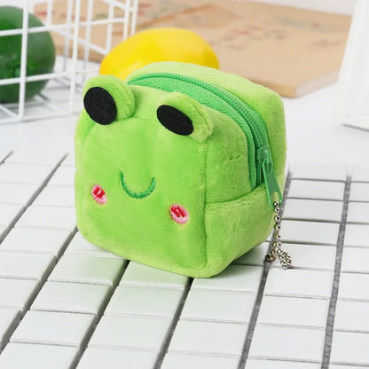 Plush Cartoon Animal Coin Purse with Zipper