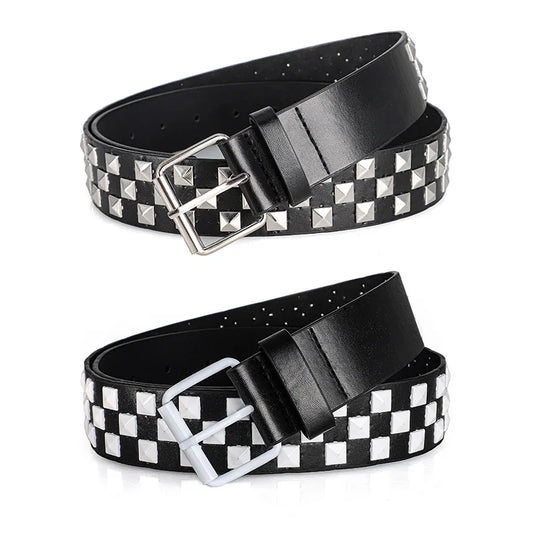Unisex Rivet Belt – Punk Rock Y2K Dopamine Style | Men & Women