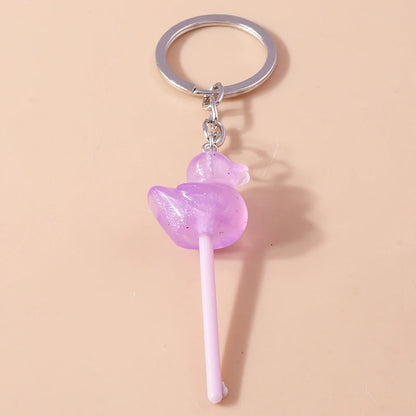 3D Simulation Food Keychain – Cute Resin Lollipop, Donut & Snack Key Ring Charms
