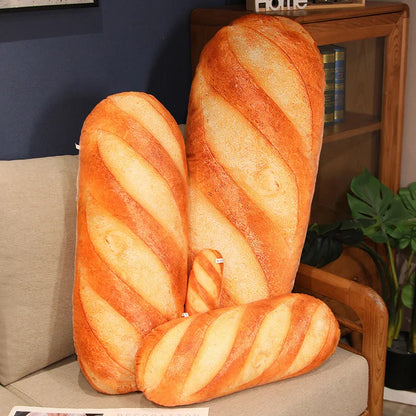 French Bread Plush Pillow | Stuffed Food Plushie Sleeping Companion & Party Prop