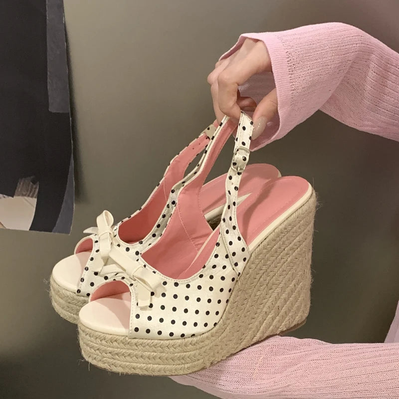 Woven Wedge Platform Sandals for Women