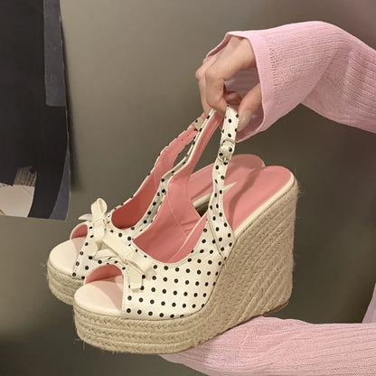 Woven Wedge Platform Sandals for Women
