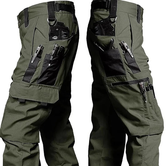 Men's Tactical Work Pants | Waterproof Multi-Pocket Cargo Trousers for Outdoor Hiking & Workwear