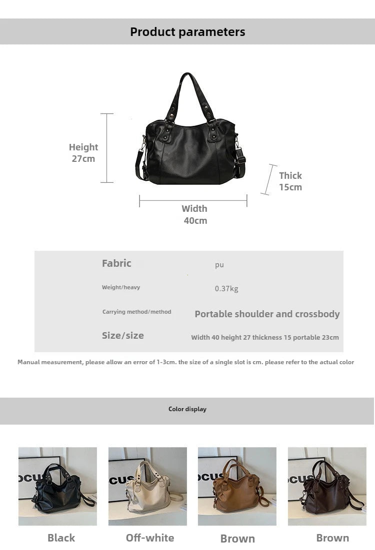 Soft Interior Compartment PU Leather Shoulder Bag For Women With Zipper Closure