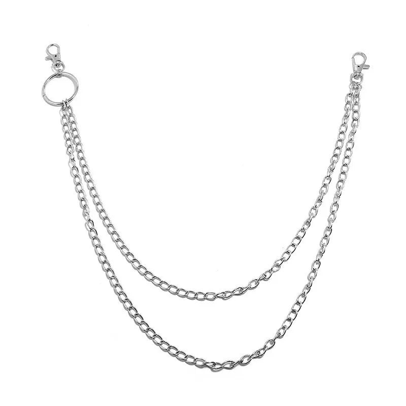 Metal Belt Chain | HipHop Rock Punk Hook Wallet Chain Keychain Ring Clip Jewelry
