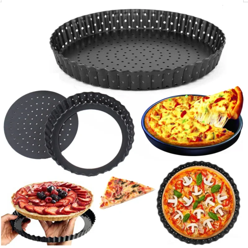 Perforated Non-Stick Pizza & Cake Pan – Carbon Steel Baking Tray (5"/8"/9")