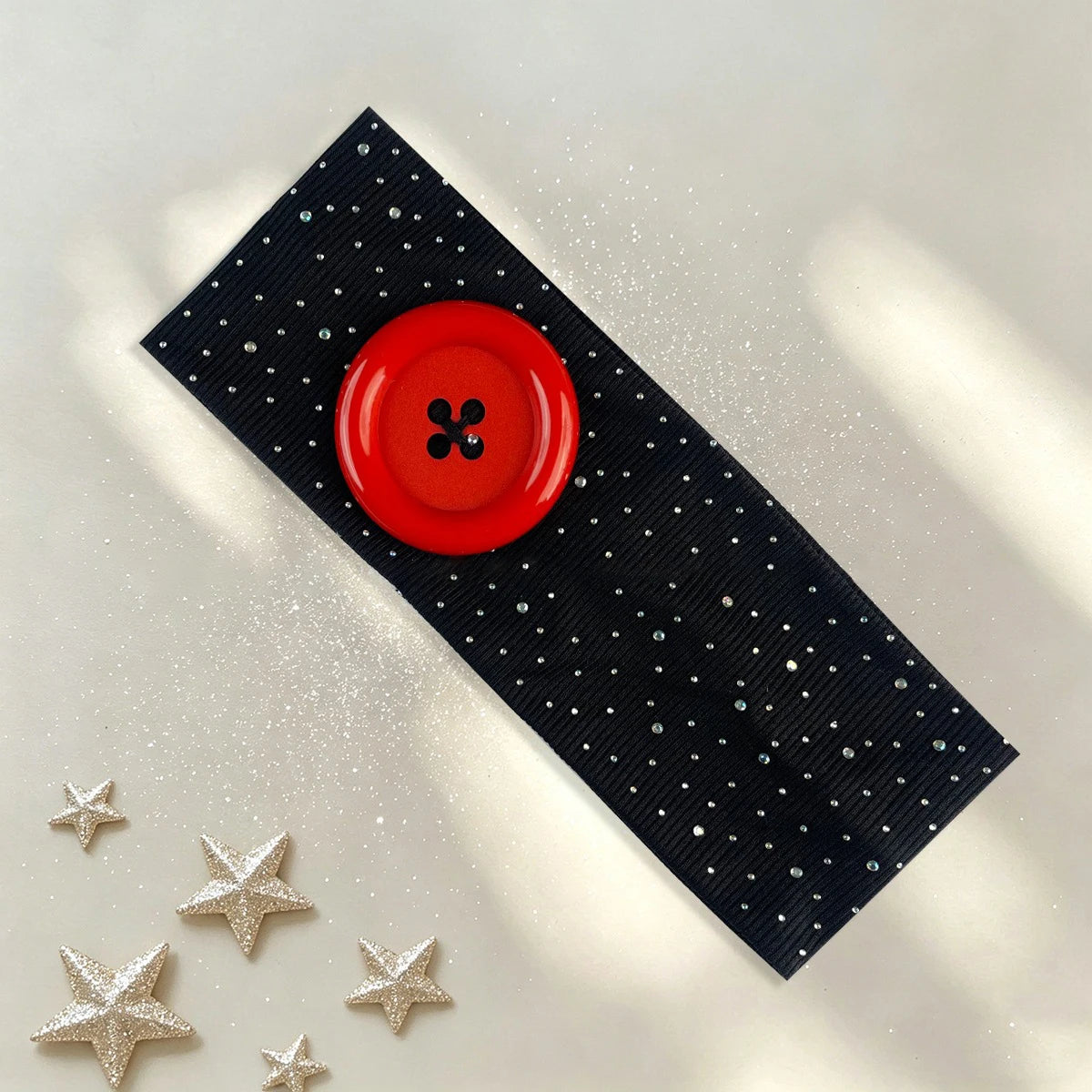 Vintage Polka Dot Button Headband for Women