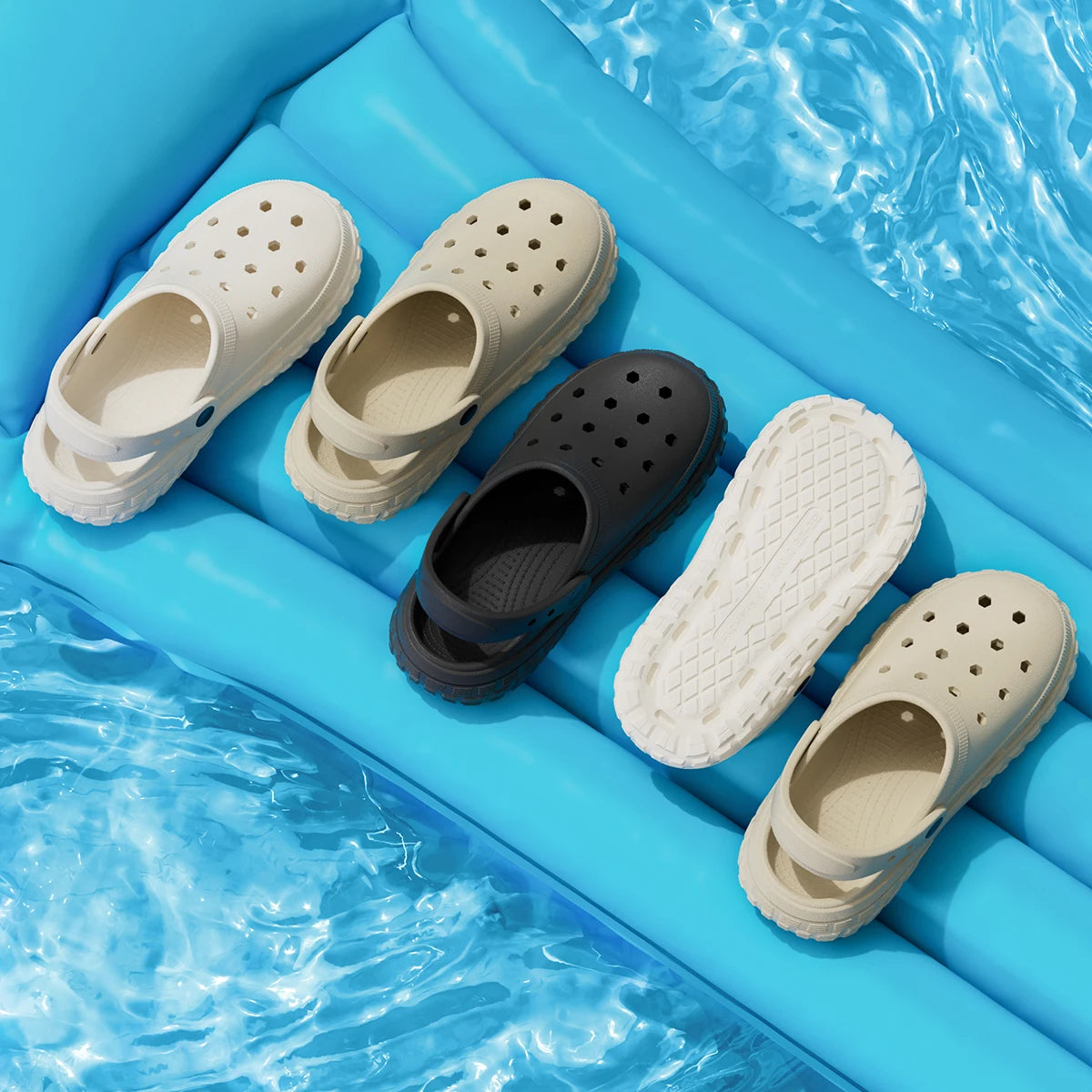 EVA T Strap Closed Toe Slide Sandals for Men and Women