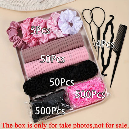 Women's Hair Accessories Set | 1109pcs Scrunchies, Rubber Bands, Hair Ties & Headbands