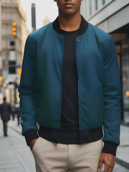 Men's Baseball Collar Zip-Up Jacket – Lightweight Casual Coat, Loose Fit | S–XL