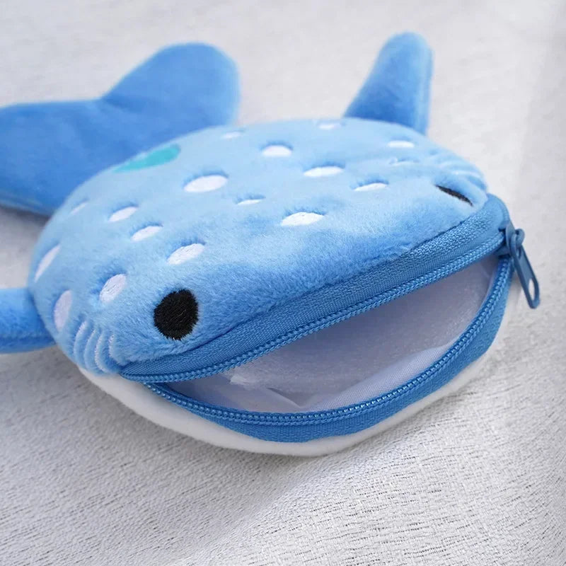 Plush Cartoon Animal Coin Purse with Zipper
