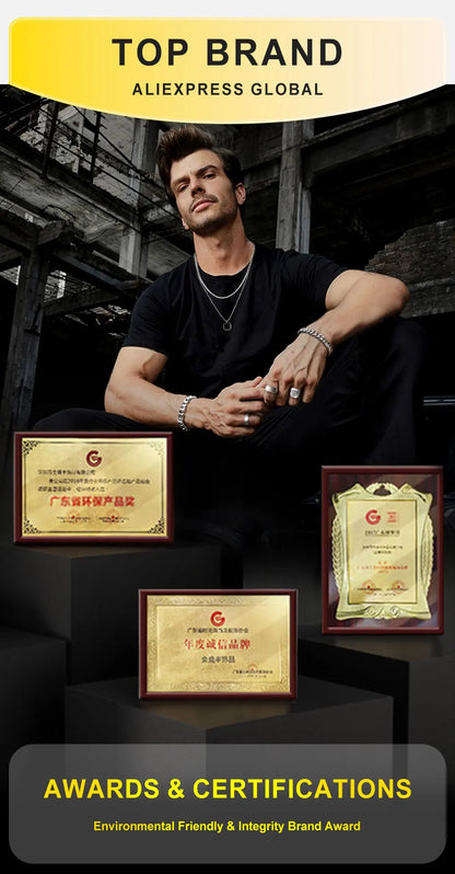 Men's Punk HipHop Hoop Earrings | Silver Color Metal Hoops Piercing Ear Jewelry