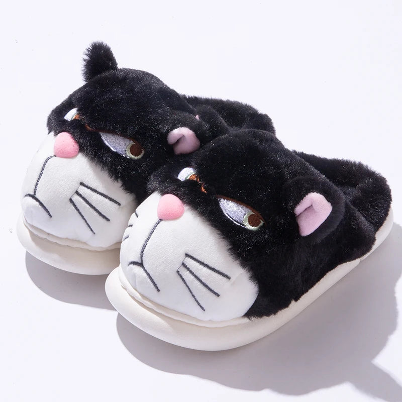Cartoon Embroidered Plush Slippers – Women's Cozy Indoor House Shoes