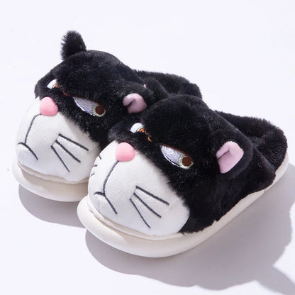 Cartoon Embroidered Plush Slippers – Women's Cozy Indoor House Shoes