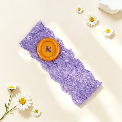 Vintage Polka Dot Button Headband for Women