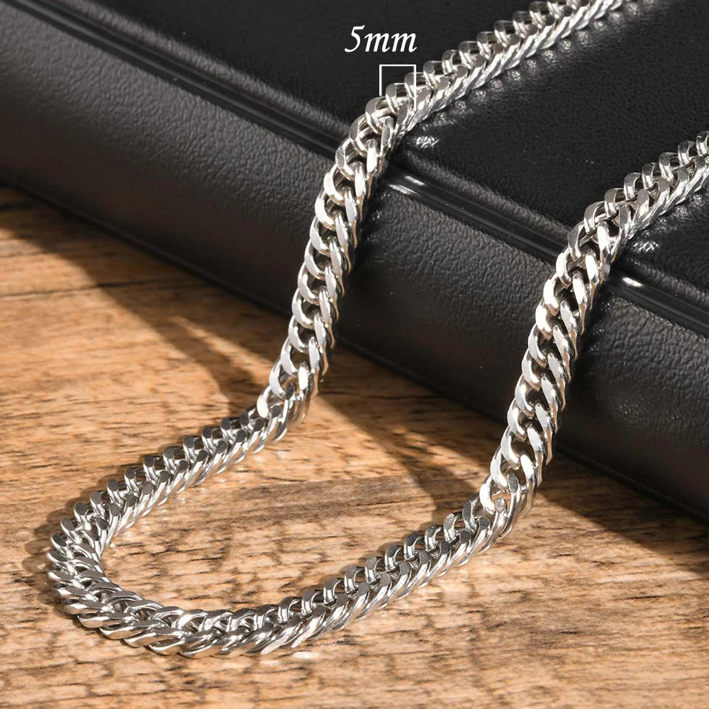 Men's Stainless Steel Cuban Link Chain Necklace Waterproof