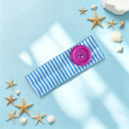 Vintage Polka Dot Button Headband for Women