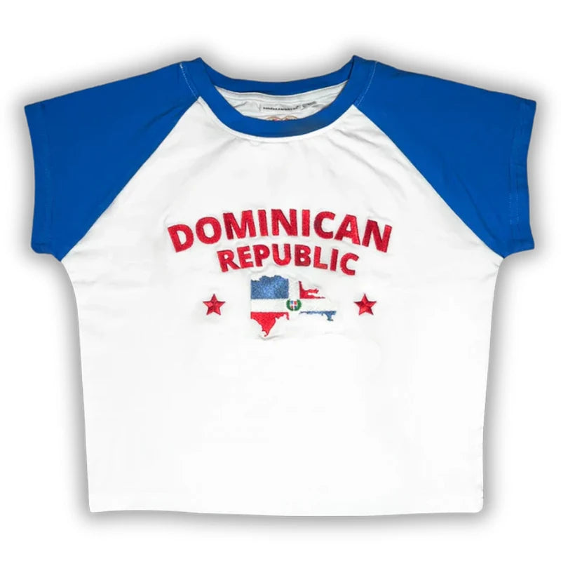 Caribbean Islands Embroidered Graphic Crop Top for Women