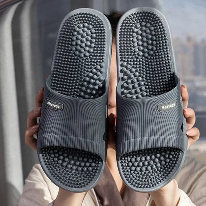 Men's Platform Slide Slippers Massage Non Slip for Beach Pool and Bathroom