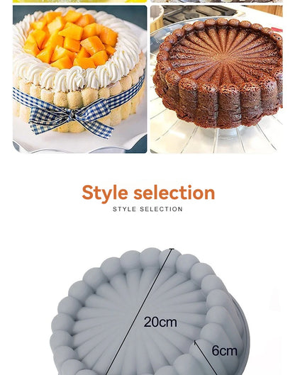 Silicone Sunflower Cake Mold – Round Non-Stick DIY Baking Pan