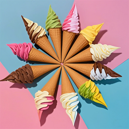 Realistic Faux Ice Cream Cone – Simulation Waffle Cone Prop for Display, Decor & Content Creation