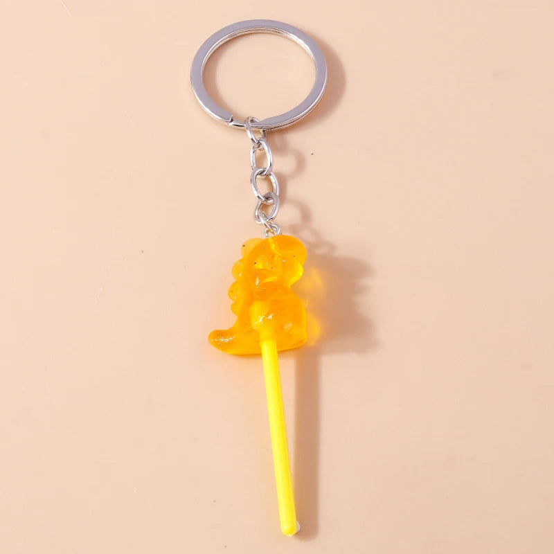 3D Simulation Food Keychain – Cute Resin Lollipop, Donut & Snack Key Ring Charms