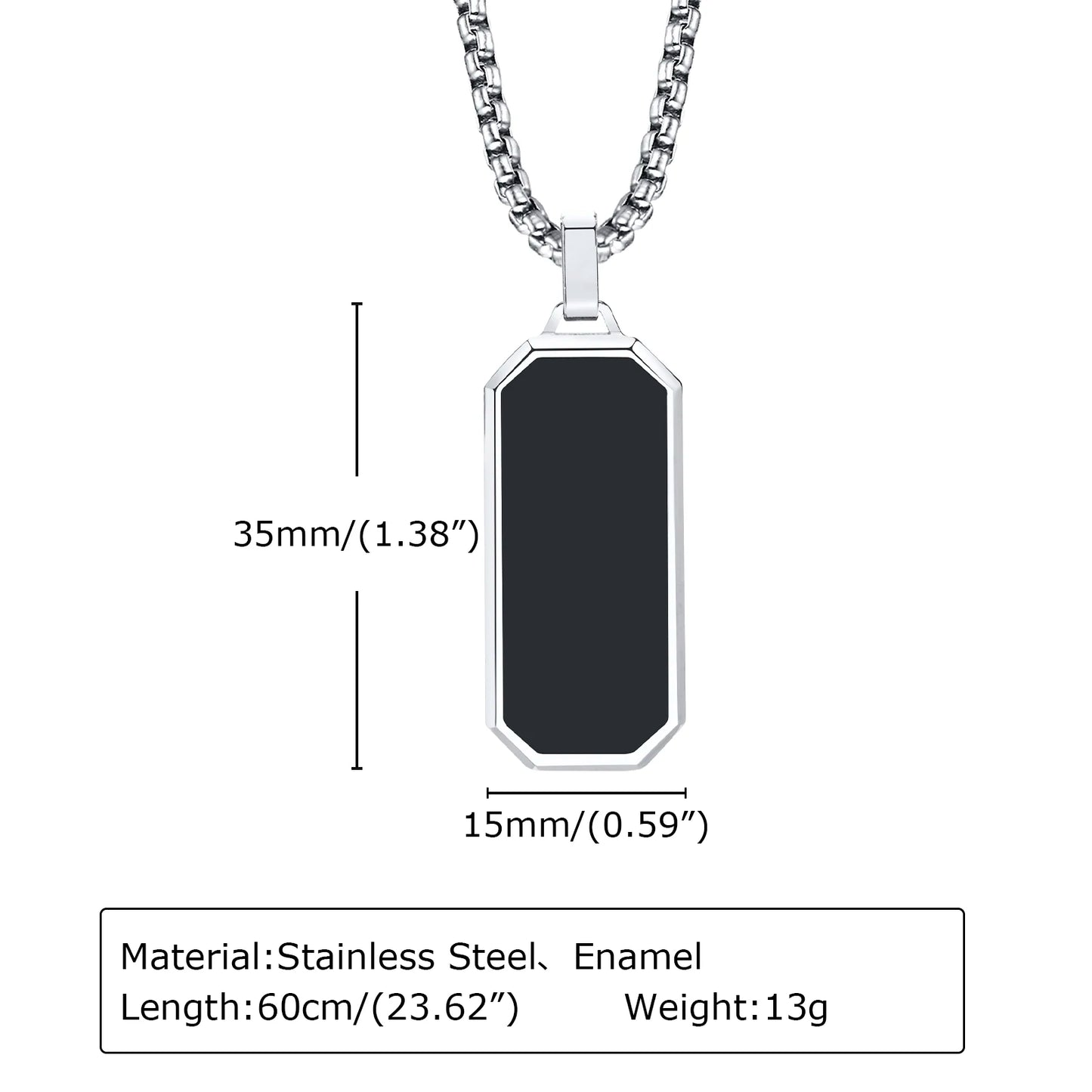 Men's Stainless Steel Geometric Pendant Necklace with Chain