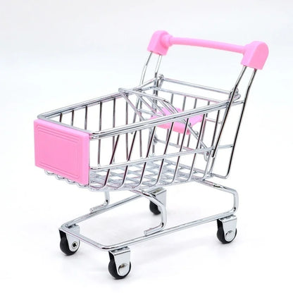 1:48 Mini Supermarket Shopping Cart | Metal Desktop Toy & Home Décor Miniature