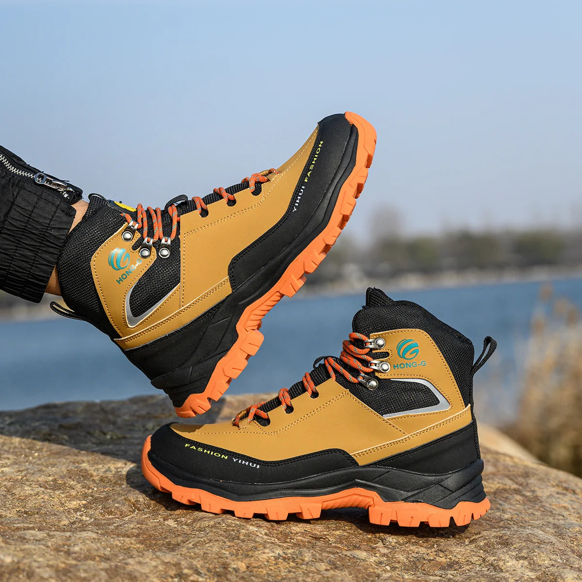 Steel Toe Cap Leather Work Safety Boots for Men