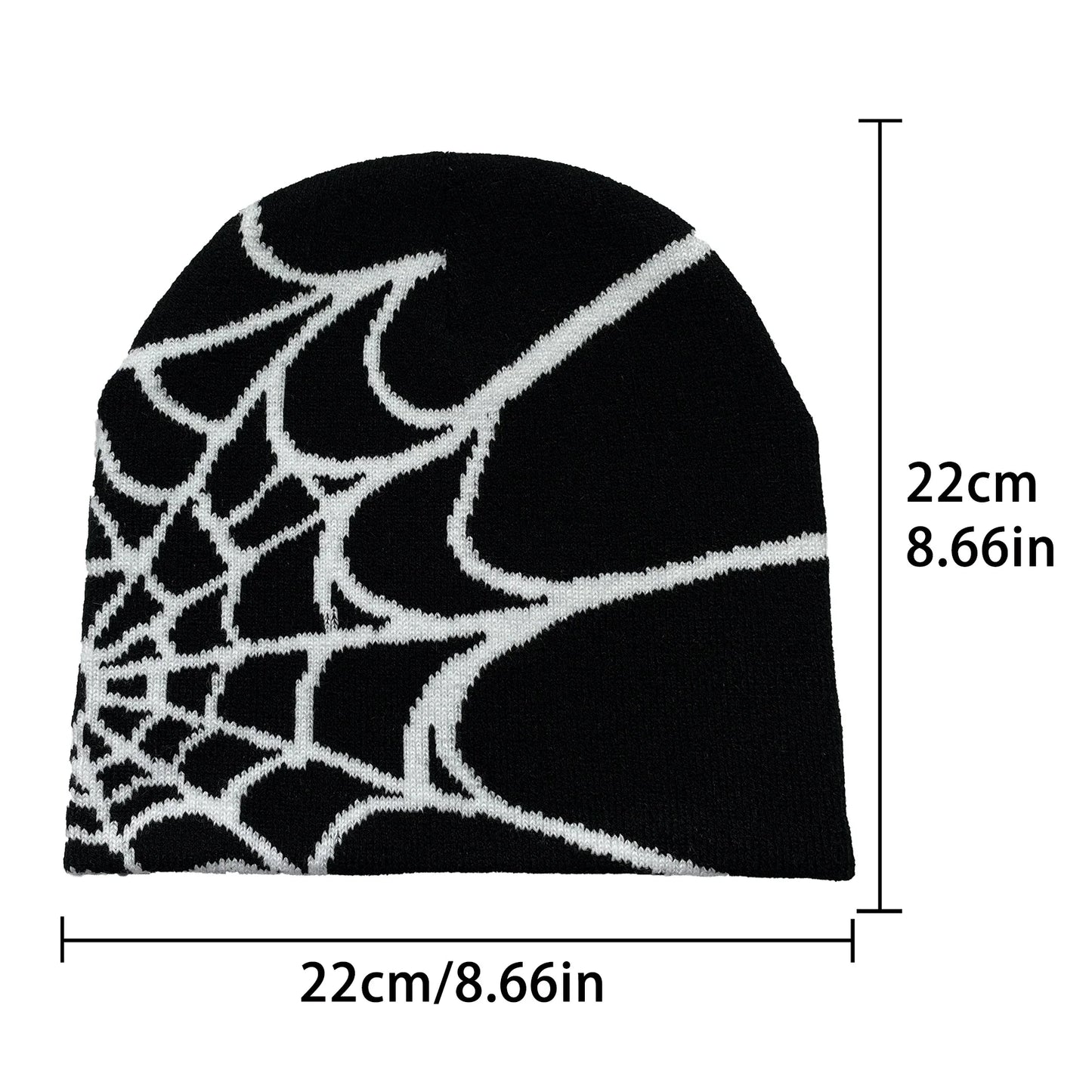 Y2K Spider Web Knit Beanie – Unisex Geometric Streetwear Hat for Outdoor & Everyday Wear