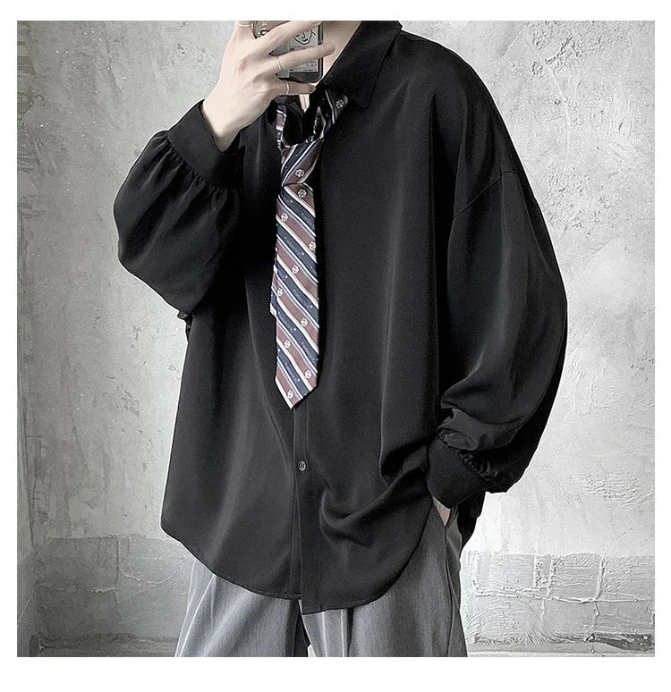 King Billion Men's Korean-Style Oversized Shirt – Loose Fit, Harajuku Casual | M–XXL