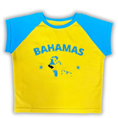 Caribbean Islands Embroidered Graphic Crop Top for Women