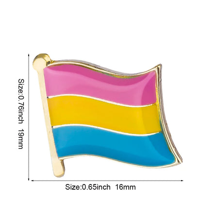 Pride Flag Enamel Lapel Pin – Rainbow & Progress Badge Brooch