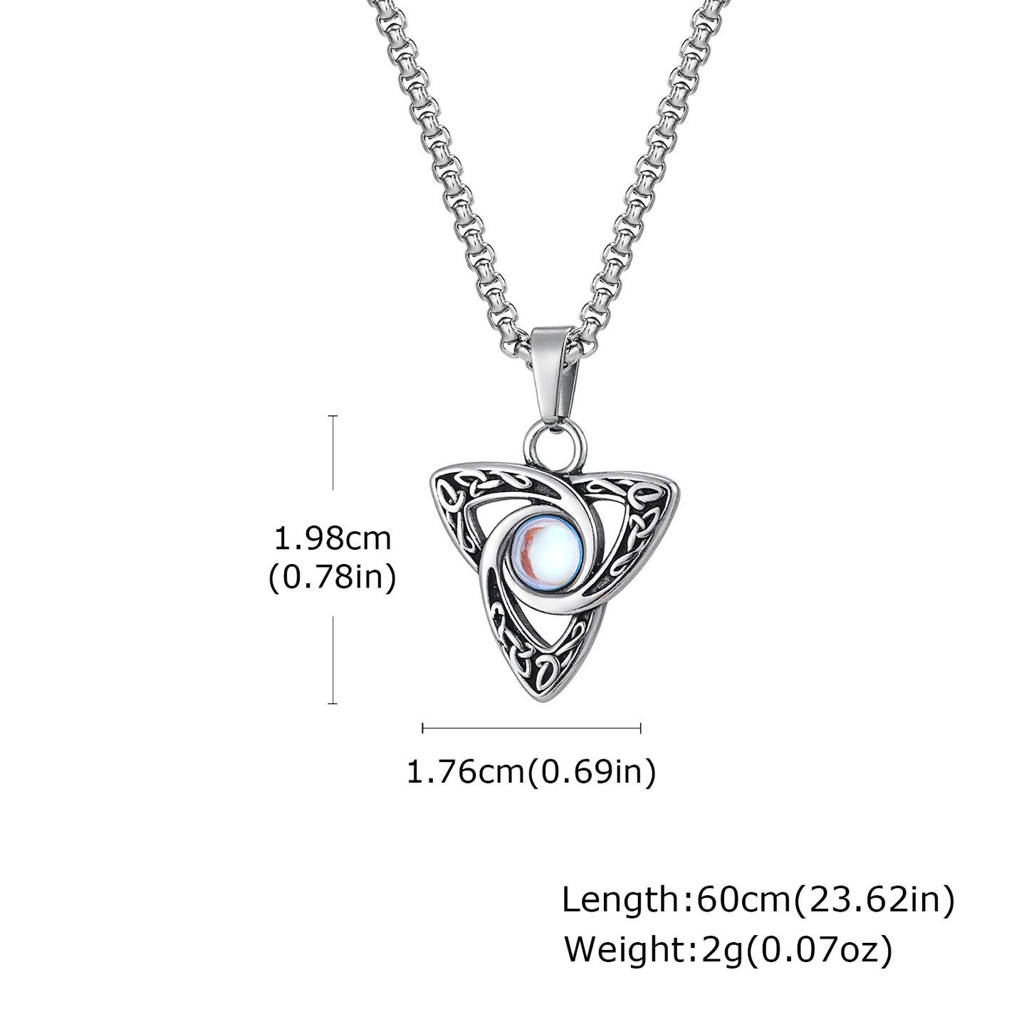 Men's Stainless Steel Geometric Pendant Necklace with Chain
