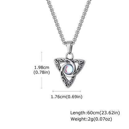 Men's Stainless Steel Geometric Pendant Necklace with Chain