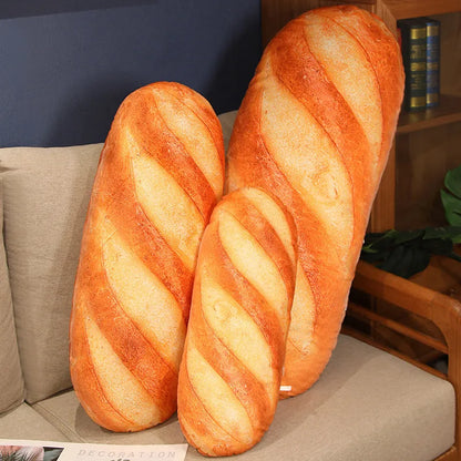French Bread Plush Pillow | Stuffed Food Plushie Sleeping Companion & Party Prop