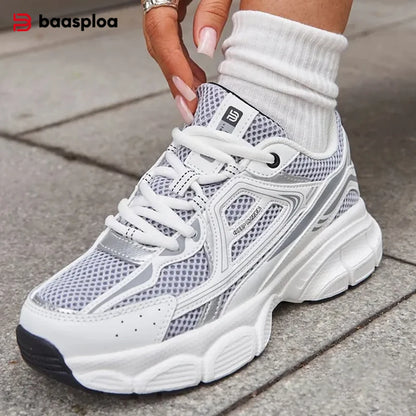 Women's Lightweight Mesh Running Sneakers – Breathable Lace-Up Sport Shoes