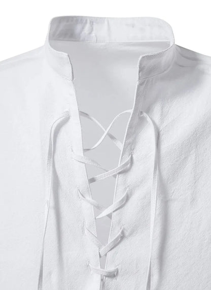 King Billion Men's Cotton Linen Shirt – Casual Long Sleeve V-Neck | S–XXXL