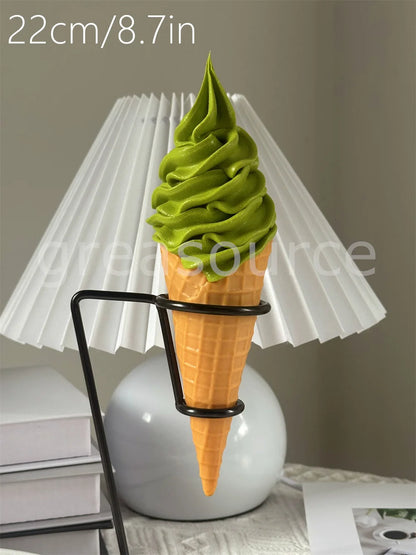 Realistic Faux Ice Cream Cone – Simulation Waffle Cone Prop for Display, Decor & Content Creation