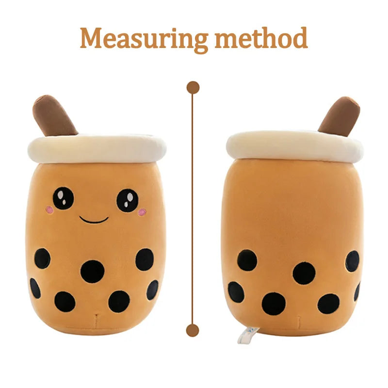 Cute Boba Bubble Tea Plush Toy | 24cm Soft Kawaii Milk Cup Plushie Gift for Kids & Adults