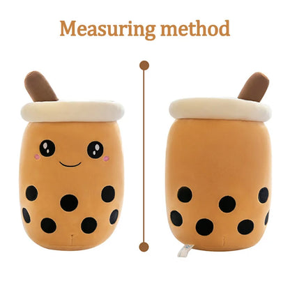 Cute Boba Bubble Tea Plush Toy | 24cm Soft Kawaii Milk Cup Plushie Gift for Kids & Adults