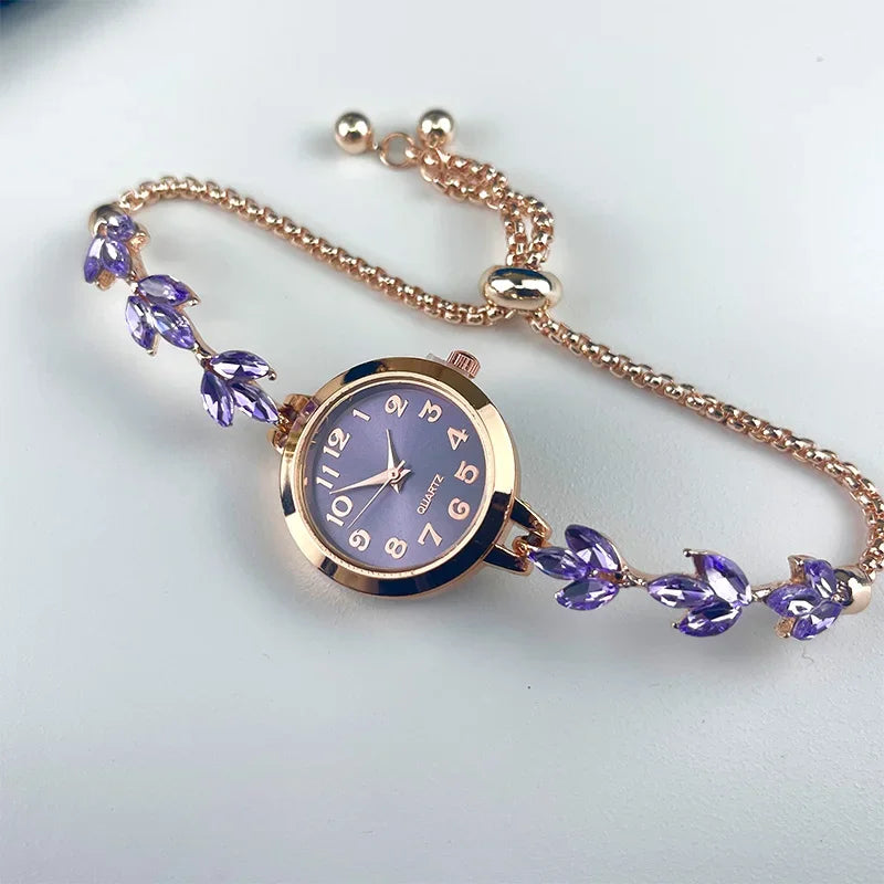 Women's Elegant Rhinestone Bracelet Watch | Luxury Quartz Wristwatch Gift for Girls
