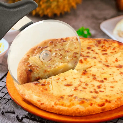 Stainless Steel Pizza & Pastry Roller Cutter | Multi-Use Pizza Knife, Cookie & Cake Wheel Scissor