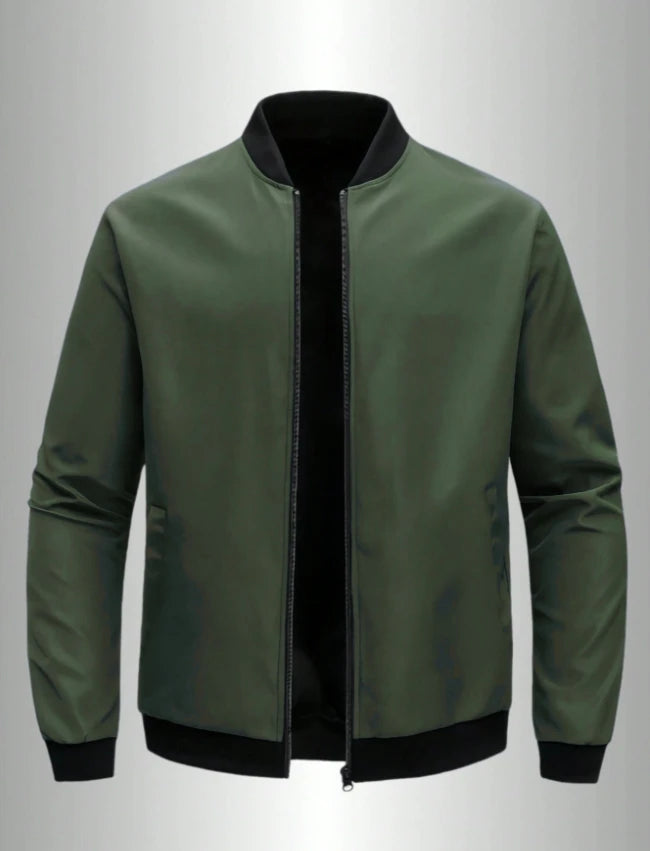 Men's Baseball Collar Zip-Up Jacket – Lightweight Casual Coat, Loose Fit | S–XL