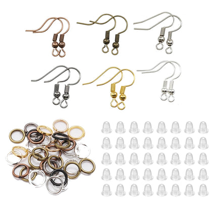 Hypoallergenic Earring Hook Kit | 100/300pcs Fish Hooks, Jump Rings & Ear Wires for DIY Jewelry Making