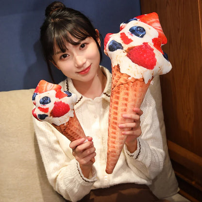 Simulation Ice Cream Plush Toy | Soft Stuffed Dessert Plushie Throw Pillow & Sofa Cushion Home Decor
