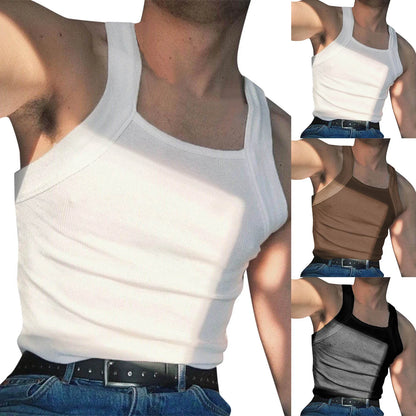 Men's Solid Color Sports Tank Top – Sleeveless Gym Vest, Streetwear | S–5XL