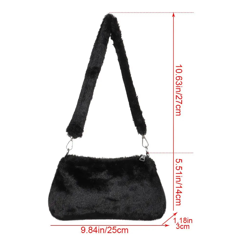 Women's Animal Print Leopard Plush Shoulder Bag | Casual Crossbody Messenger Bag for Ladies